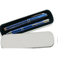 Mercury II Blue Stylus Pen & Roller Pen with Tin Gift Box Set